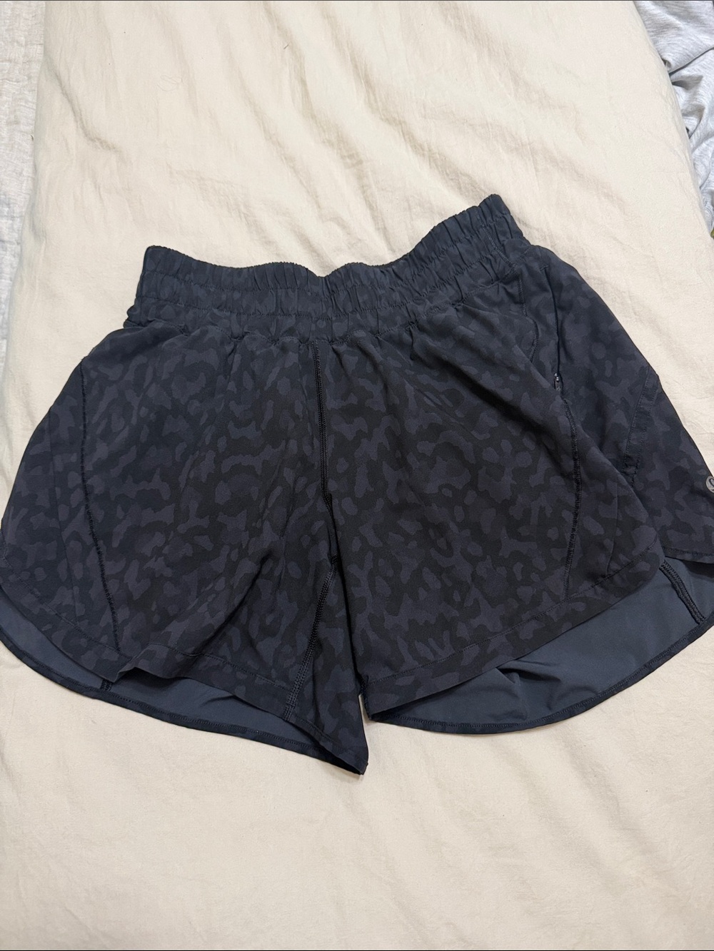 Women’s Black Patterned Athletic Shorts